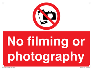 No filming or photography